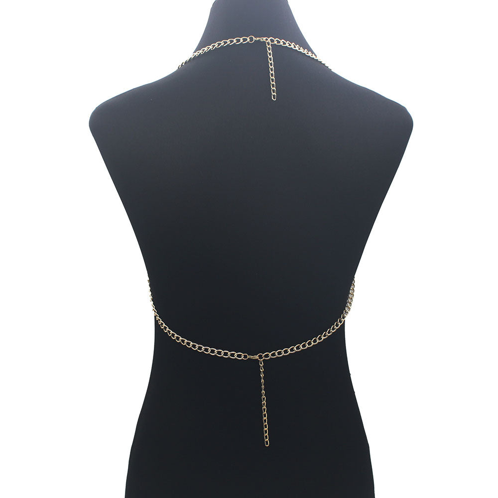 Design Women Multilayer Metal Aluminum Chain Chest Chain