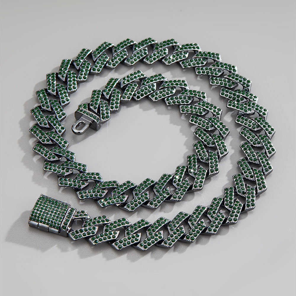 Xindi Popular Men'S Necklace 15Mm Exaggerated Diamond Geometric