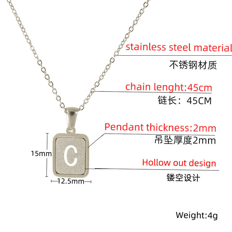 Stainless Steel Sand Pressing Letter Pendant Women'S Color