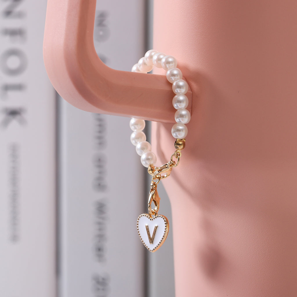 Keychain Cup Pearl Chain Love Chain Strap Lobster