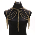 Ladies Multilayer Metal Aluminum Chain Tassel Neck Chain
