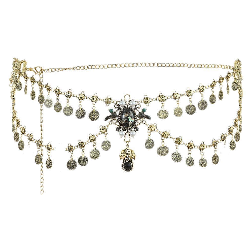 Alloy Vintage Tassel Coins Belly Dance Waist Chain