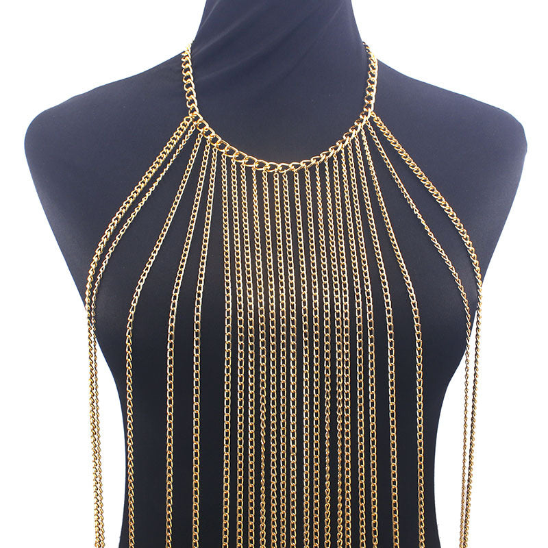 Women'S Metal Aluminum Chain Halter Necklace Nightclub Performance