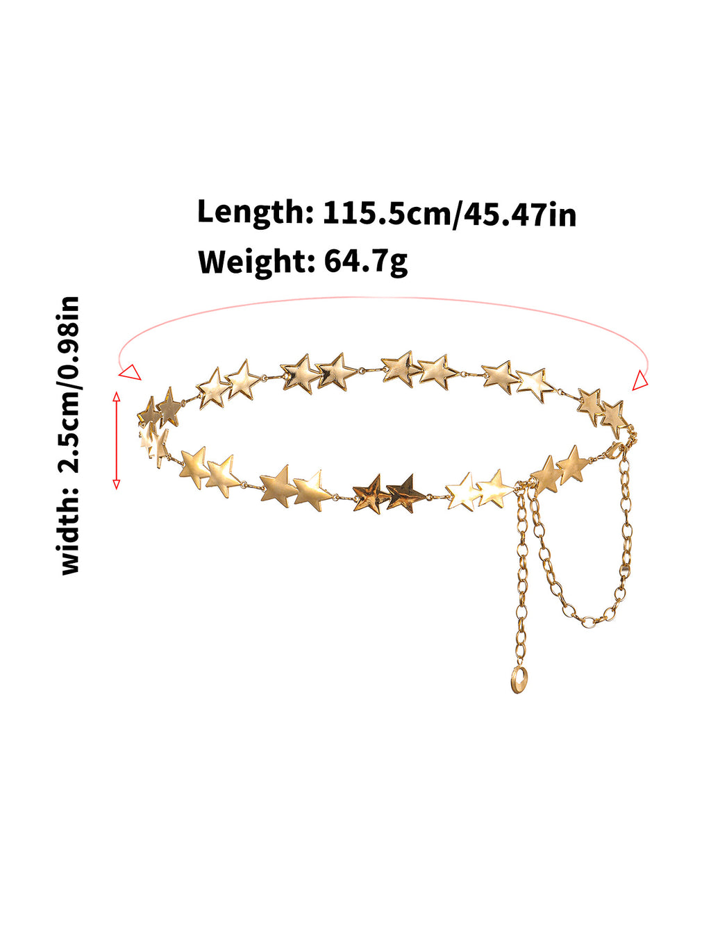 Retro Star Waist Chain Style Super Versatile With