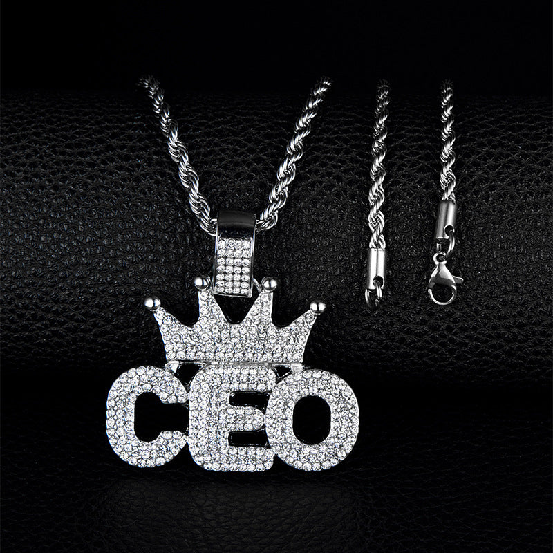 Hip Hop Pendant Crown Ceo Letter Niche Design