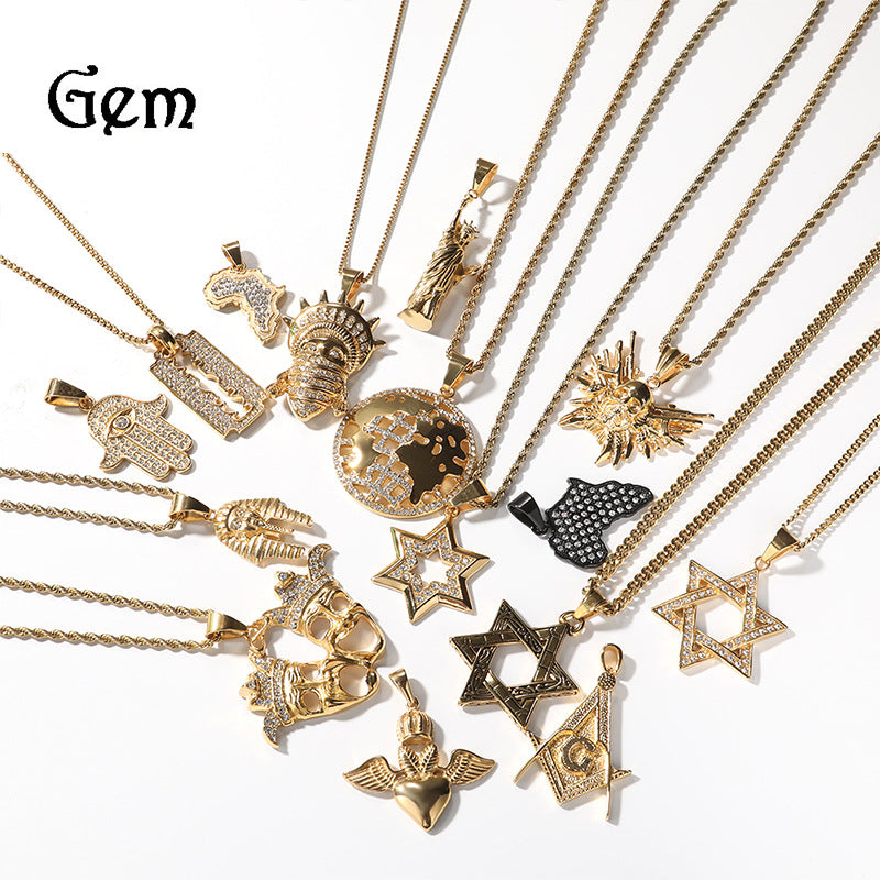 Hip Hop Stainless Steel Pendant Necklace Punk Rock
