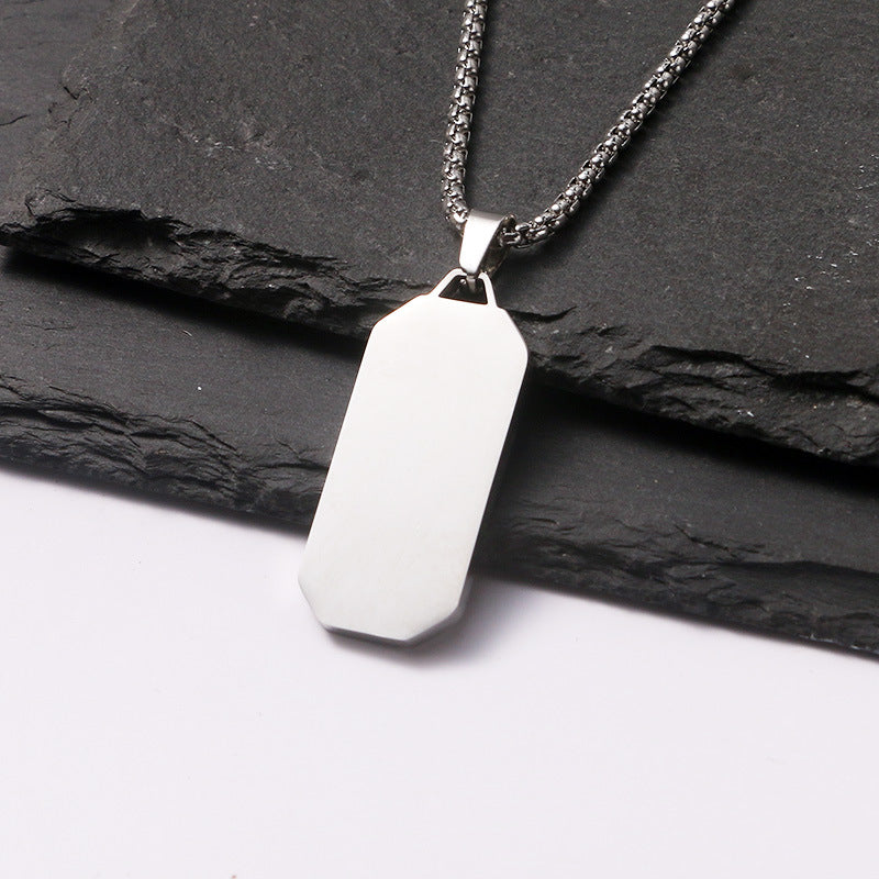 Men'S Necklace Stainless Steel Glue Drop Hangtag Plain