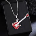 Guitar Pendant Necklace For Men Colorful Oil Drip
