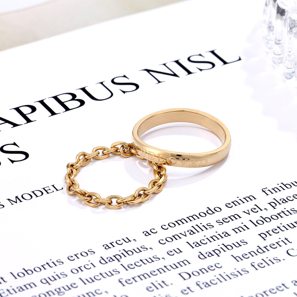 French Advanced Chain Ring Soft Chain 14K Gold