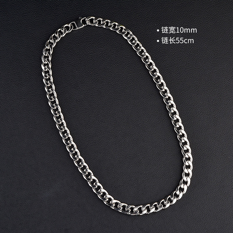 Versatile Basic Cuban Chain Titanium Steel Necklace German