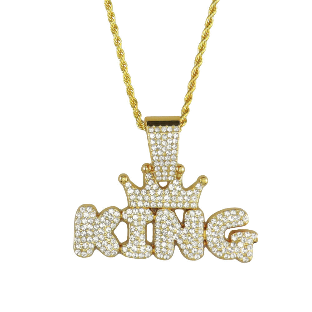 Ins Tiktok Hip Hop Alloy Necklace With Diamond