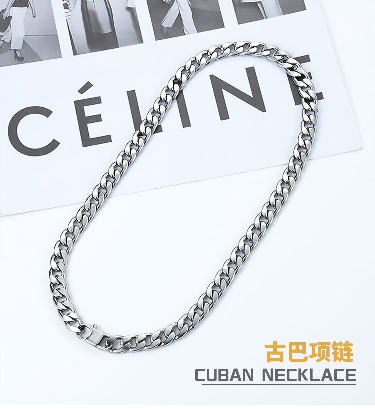 Versatile Basic Cuban Chain Titanium Steel Necklace German
