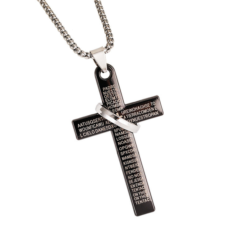Hot Cross With Circle Pendant Necklace Personalized Punk