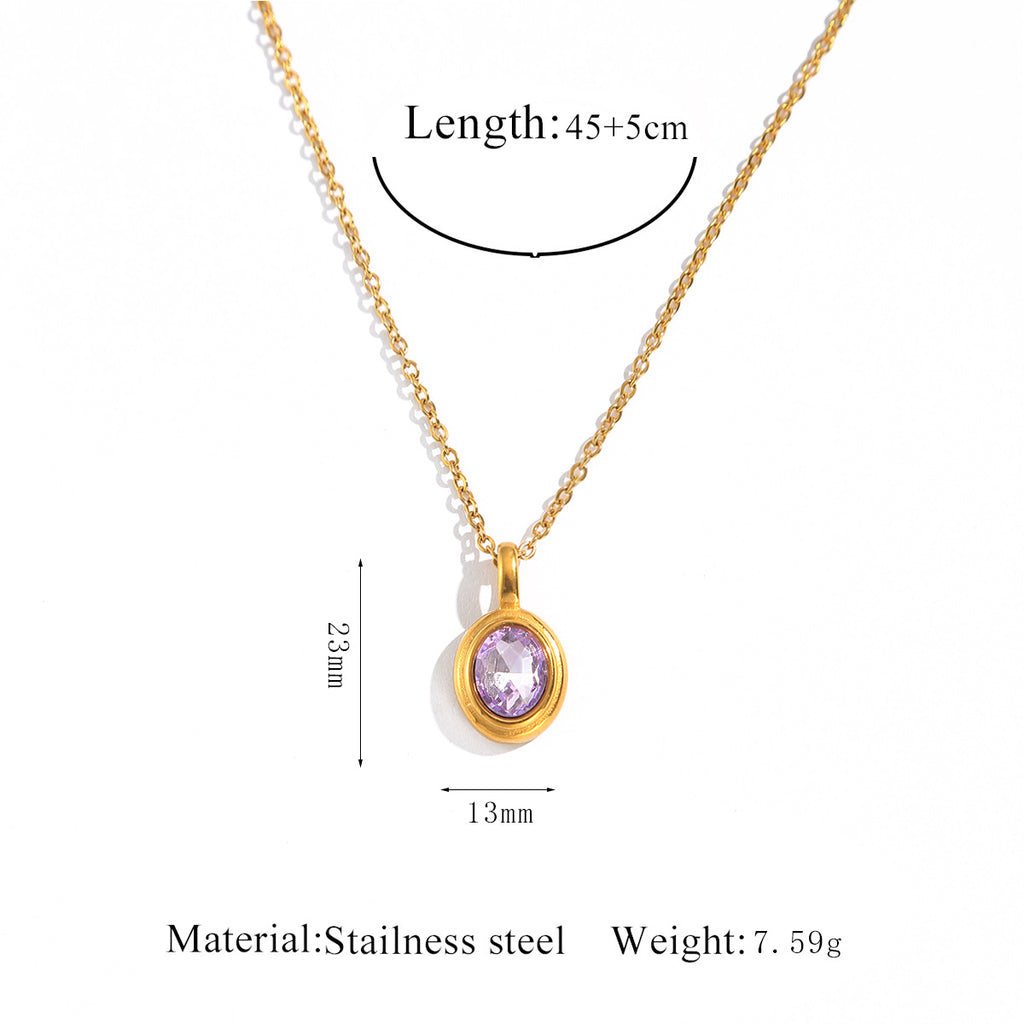 Stainless Steel French Style Ins Style Retro Oval