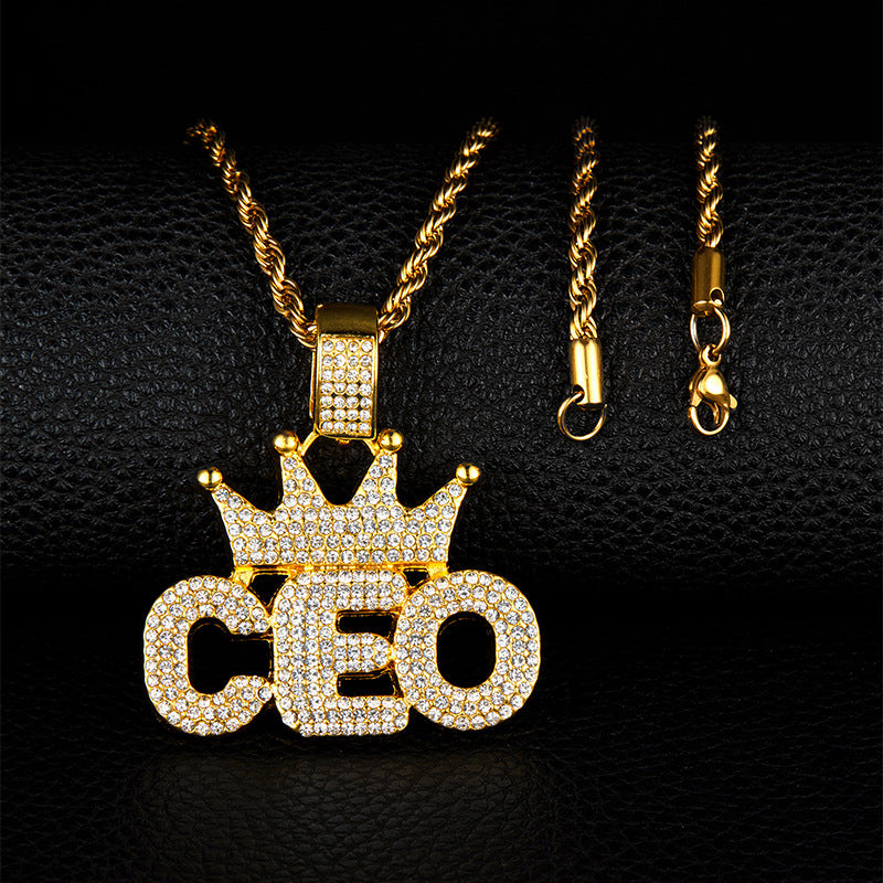 Hip Hop Pendant Crown Ceo Letter Niche Design