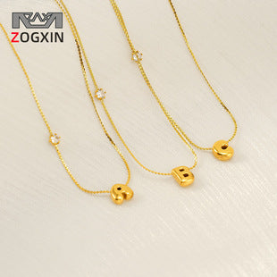 Stainless Steel Sand Pressing Letter Pendant Women'S Color