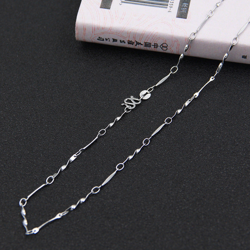 Silver Necklace Ladies Clavosin Chain Simple Pendant Chain