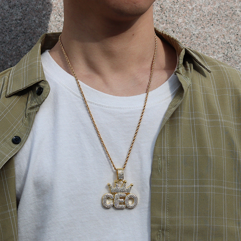 Hip Hop Pendant Crown Ceo Letter Niche Design