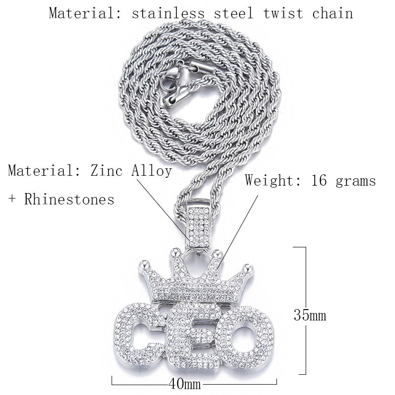 Hip Hop Pendant Crown Ceo Letter Niche Design