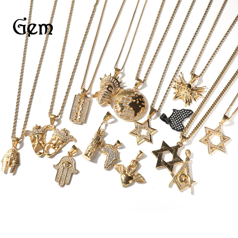 Hip Hop Stainless Steel Pendant Necklace Punk Rock