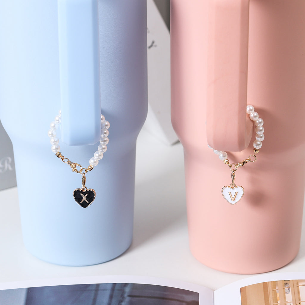 Keychain Cup Pearl Chain Love Chain Strap Lobster