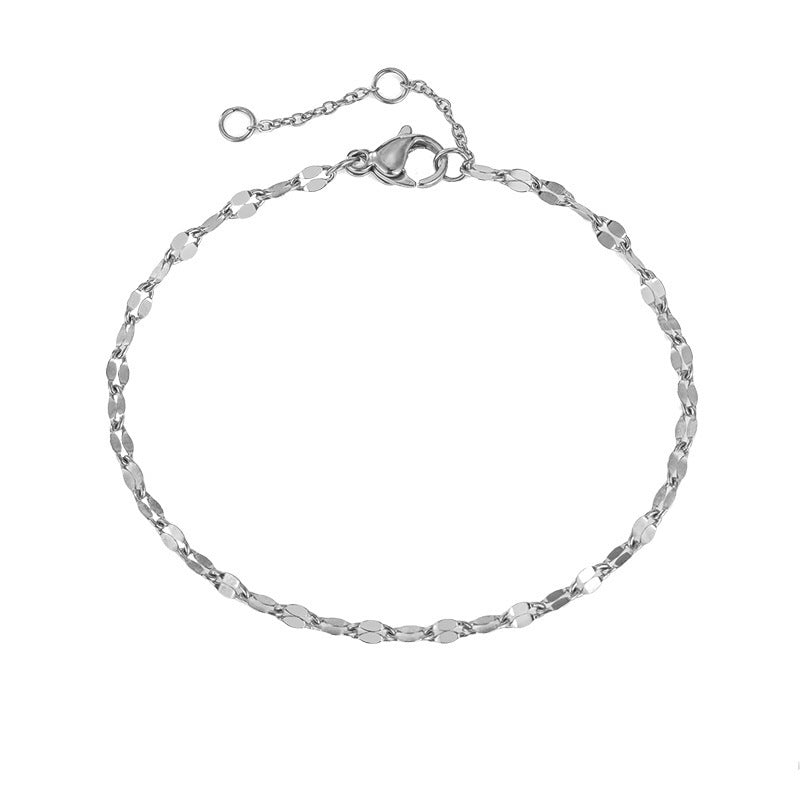 Simple Lip Chain Adjustable Women'S Golden Stainless Steel