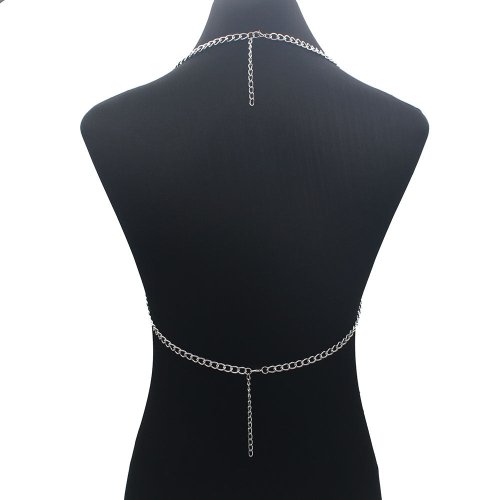 Design Women Multilayer Metal Aluminum Chain Chest Chain