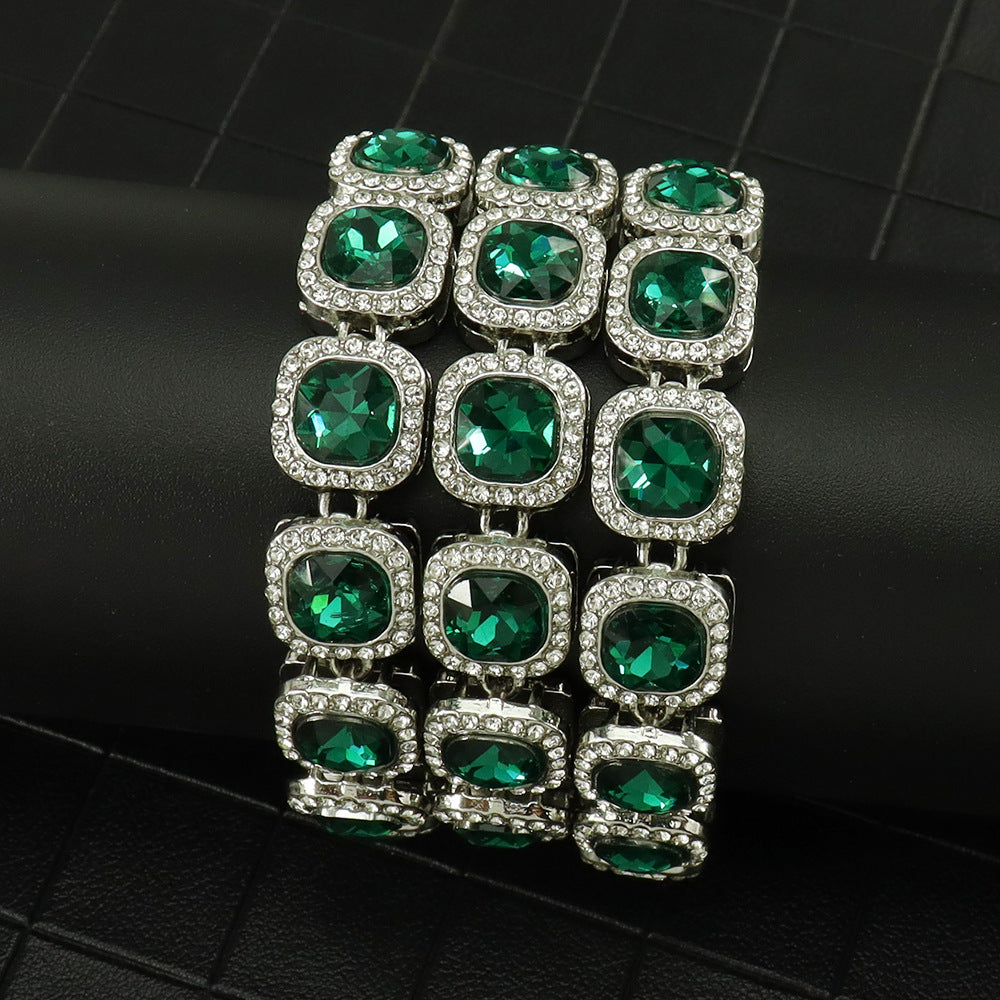 Hip Hop Style Green Diamond Ice Sugar Cuban