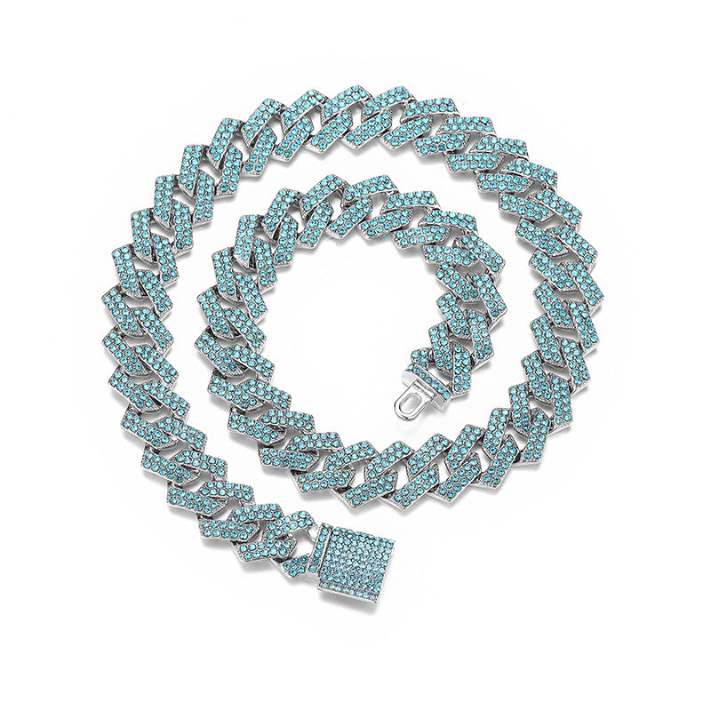 Xindi Popular Men'S Necklace 15Mm Exaggerated Diamond Geometric
