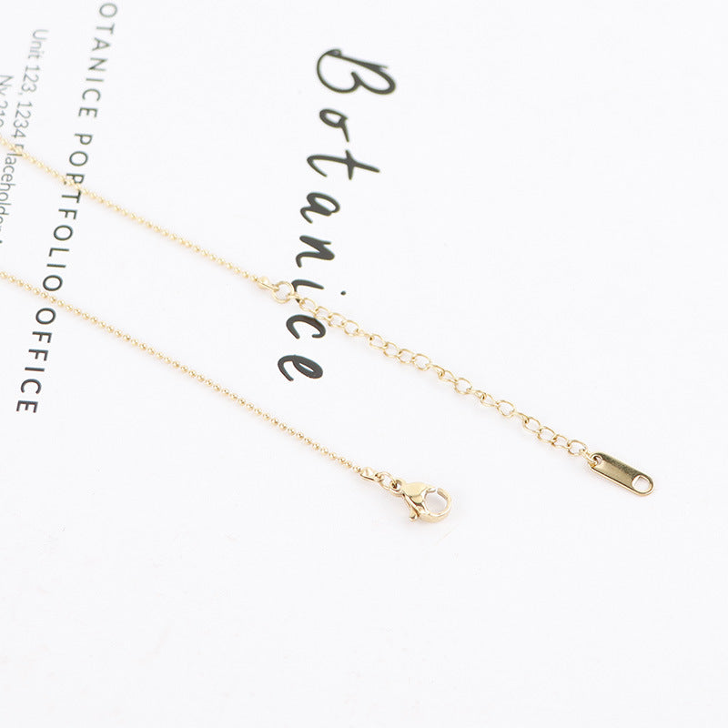 Minimalist Square Cherry Necklace Niche Design Clavicle Chain