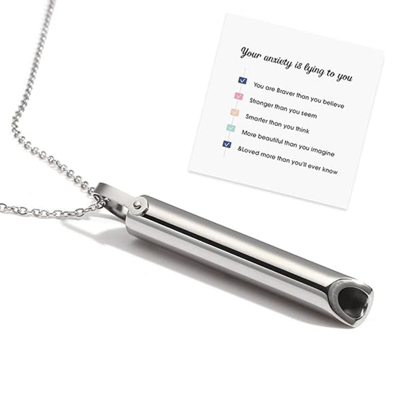 Stainless Steel Whistle Decompression Anxiety Meditation Mindfulness Breathing