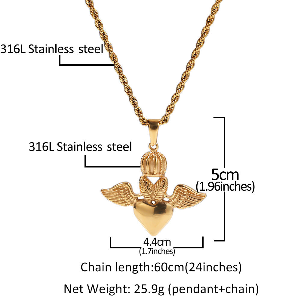 Hip Hop Stainless Steel Pendant Necklace Punk Rock