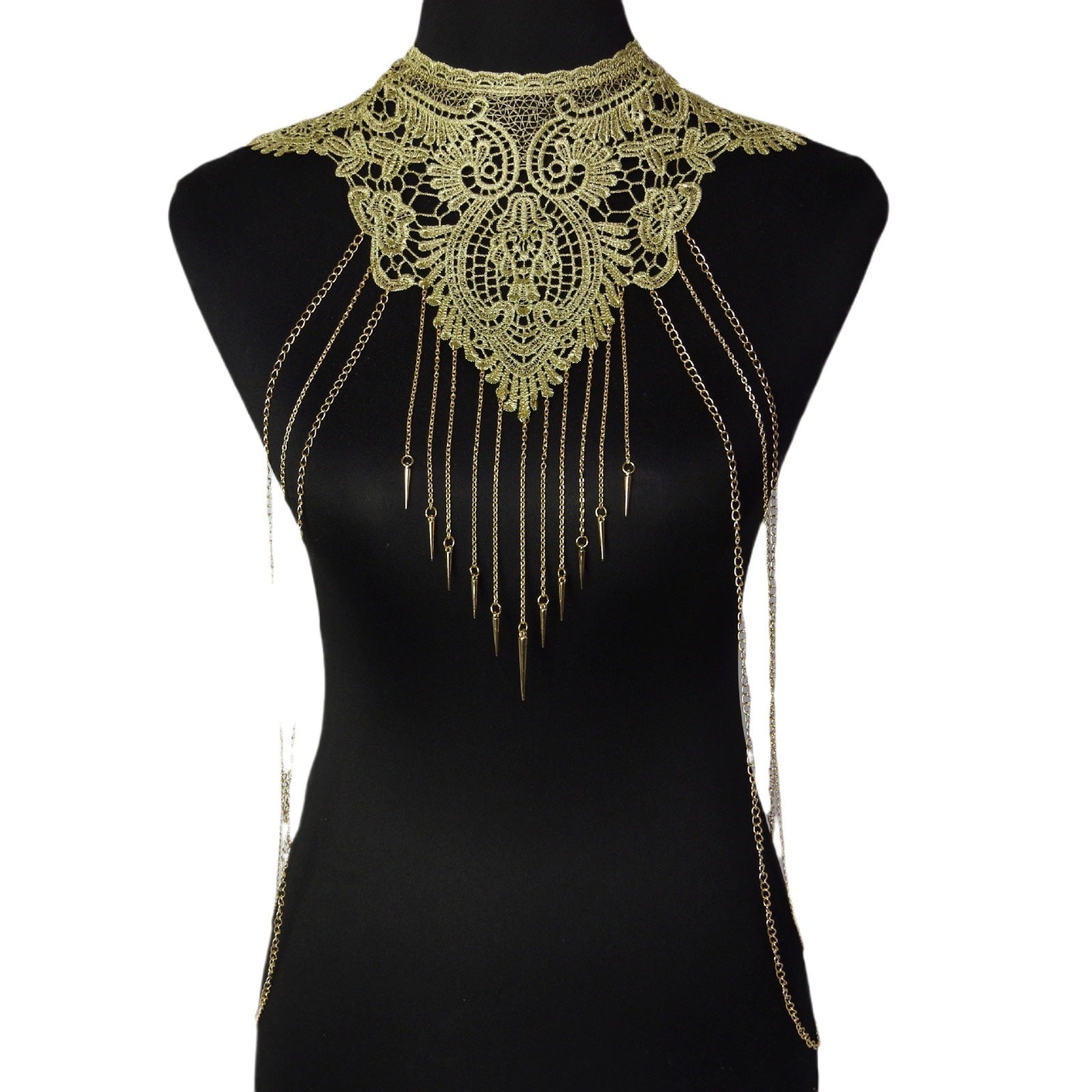 Jewelry Body Chain Jewelry Gold Lace Multi Layer