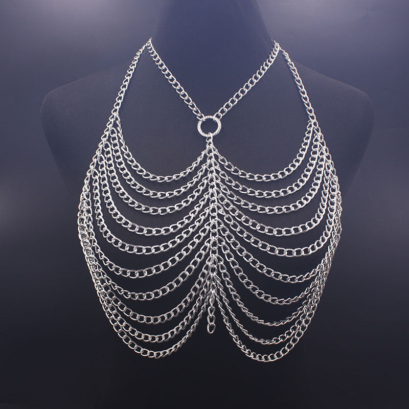 Jewelry Luxury Metal Aluminum Chain Multi Layer Chest