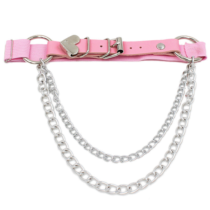 Hot Selling Punk Gothic Pu Leather Asymmetrical Heart