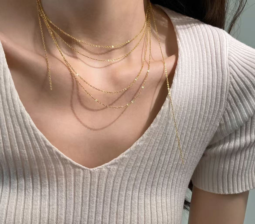 Simple Versatile Thin Chain Plain Chain High Temperament