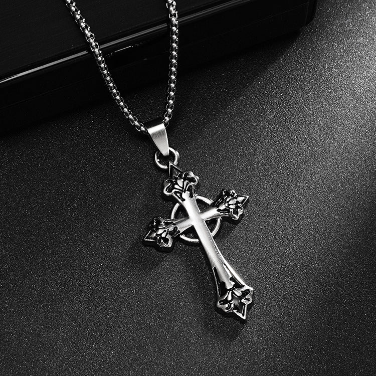 Jewelry Diamond Necklace Cross Pendant Necklace Simple Retro