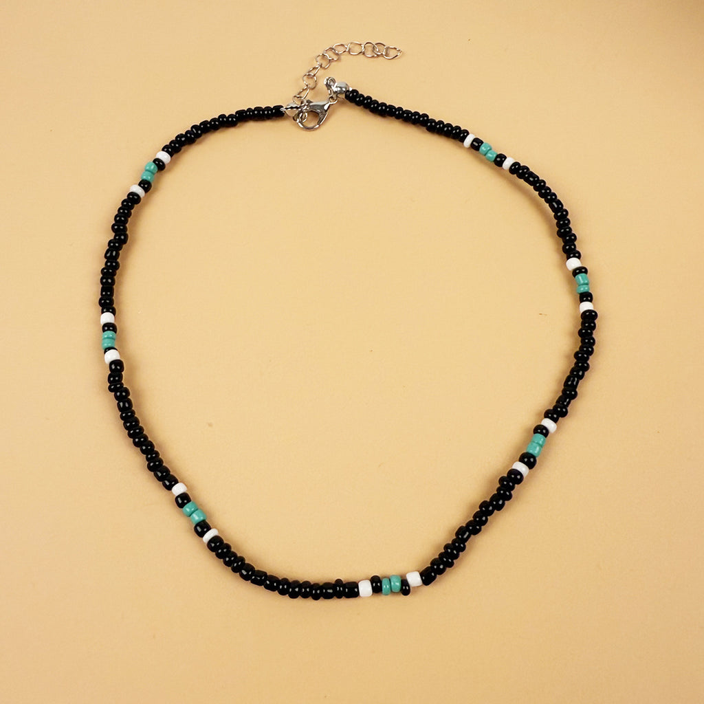 Jewelry Personalized Mixed Colorful Rice Bead Clavicle Necklace
