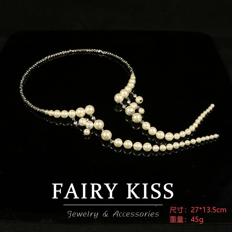 Light Luxury Pearl Tassel Collar Necklace Fashionable Elegant