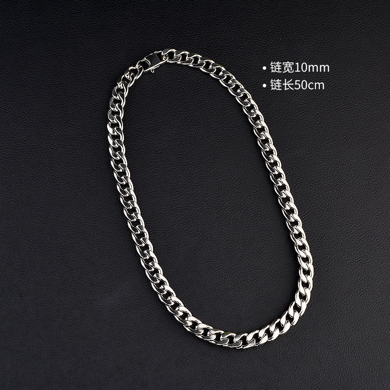 Versatile Basic Cuban Chain Titanium Steel Necklace German