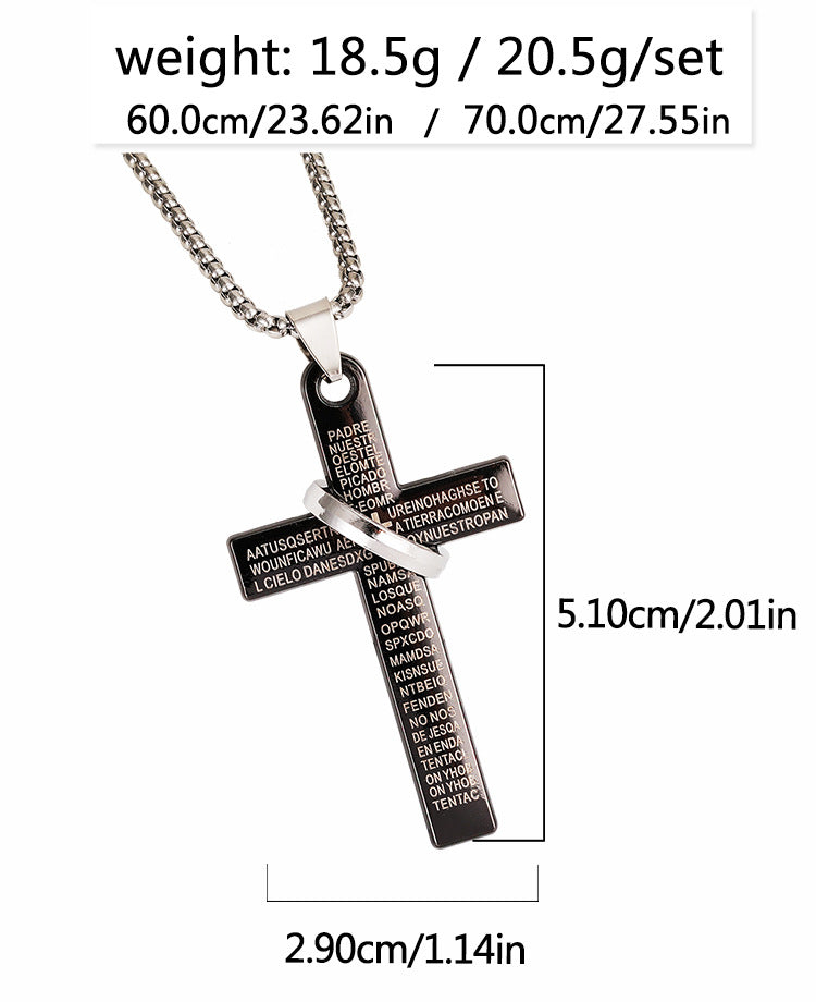 Hot Cross With Circle Pendant Necklace Personalized Punk
