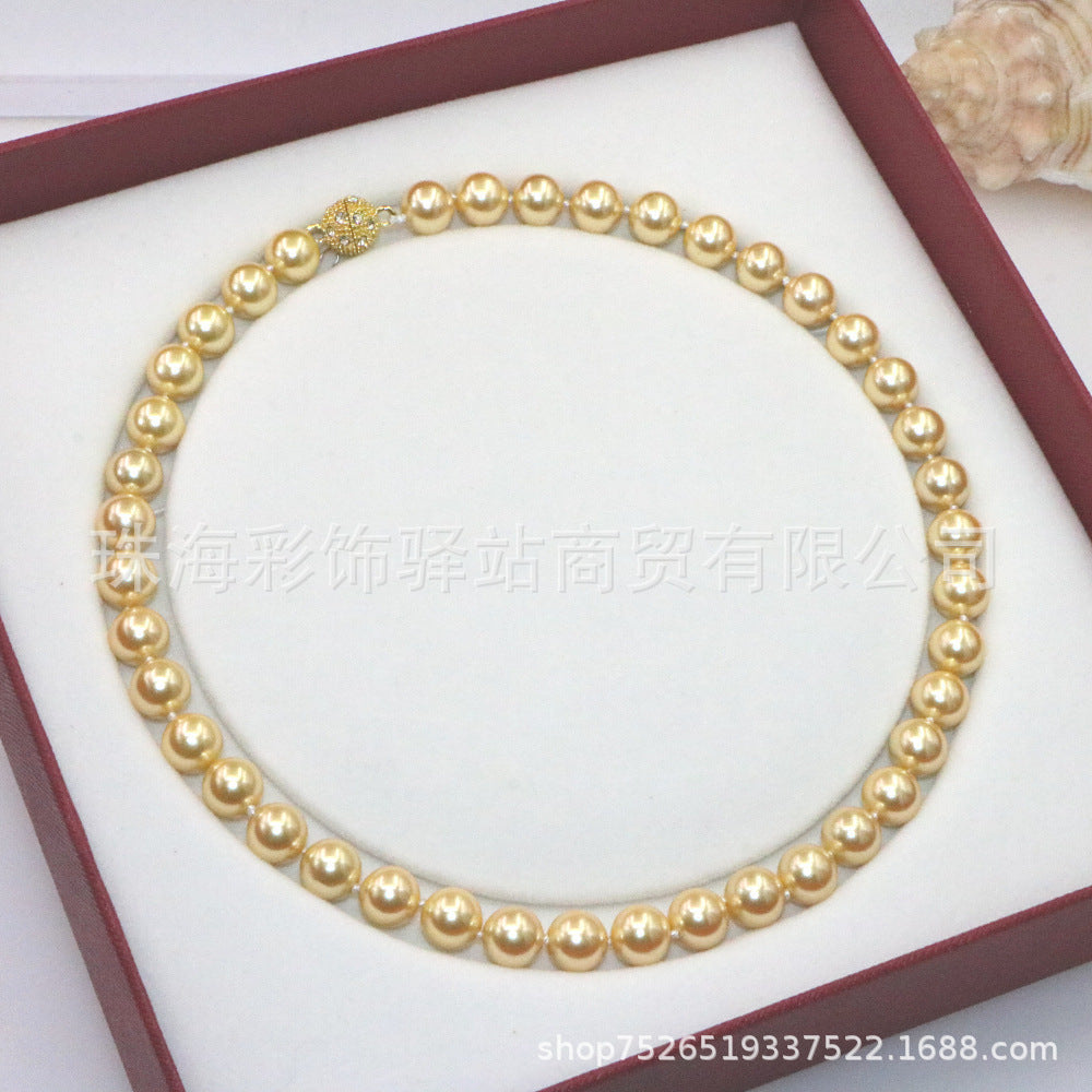 Shijia Pearl Necklace Women'S High Grade Magnetic Buckle
