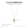 Minimalist Square Cherry Necklace Niche Design Clavicle Chain