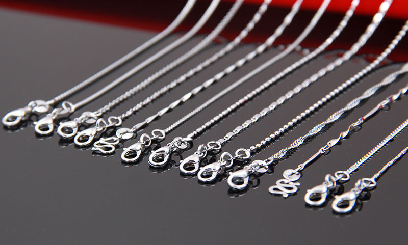 Silver Necklace Ladies Clavosin Chain Simple Pendant Chain