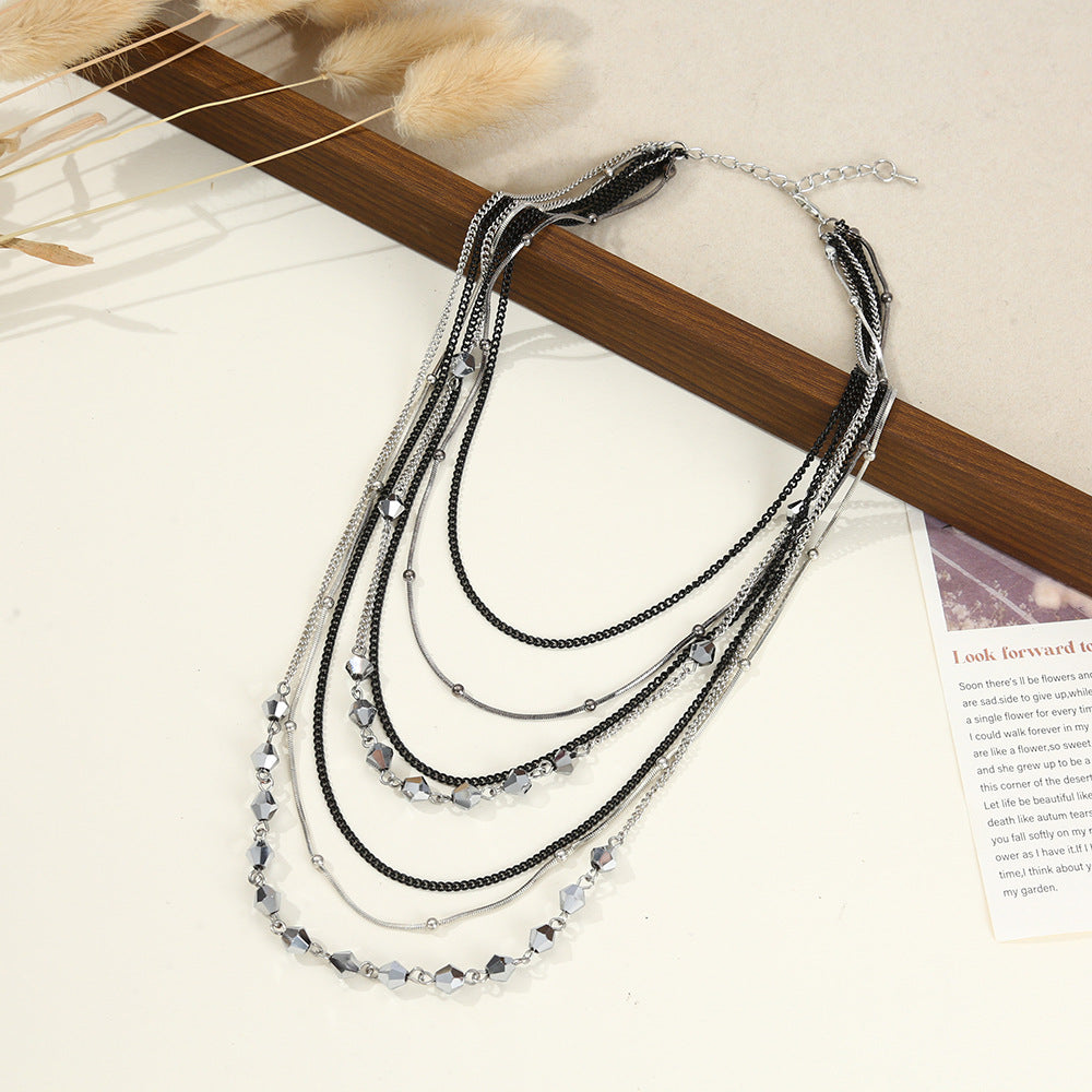 Multi Layer Trendyy Versatile Inlaid With Rhinestones Autumn