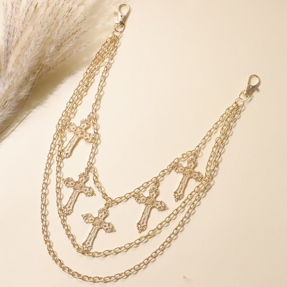 Punk Cool Cross Pendant Pants Chain Hip Hop
