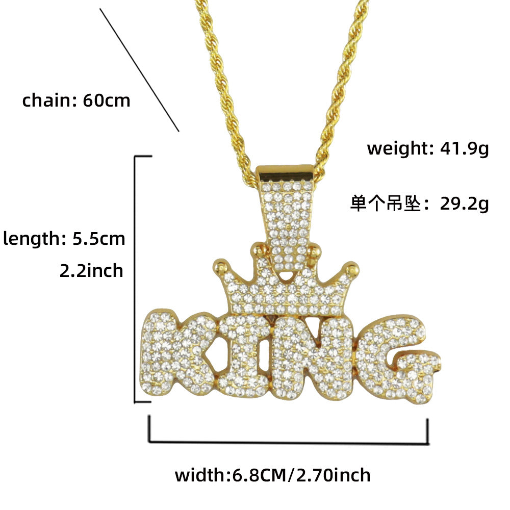 Ins Tiktok Hip Hop Alloy Necklace With Diamond