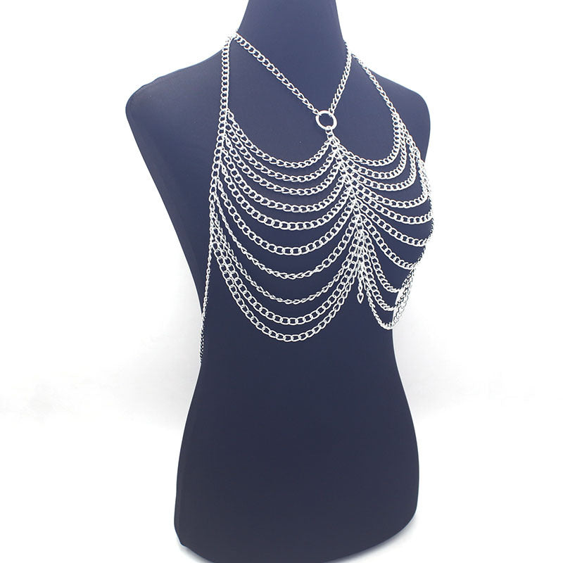 Jewelry Luxury Metal Aluminum Chain Multi Layer Chest