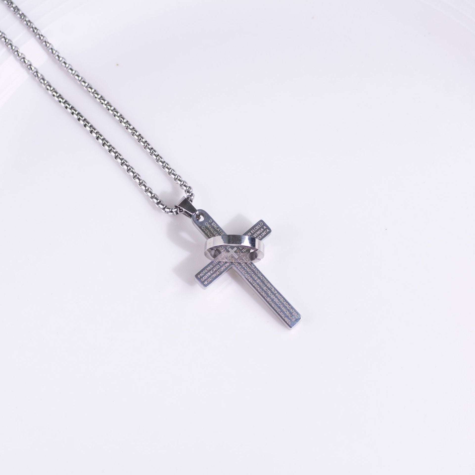 Letter Cross Ring Titanium Steel Item Stainless Steel