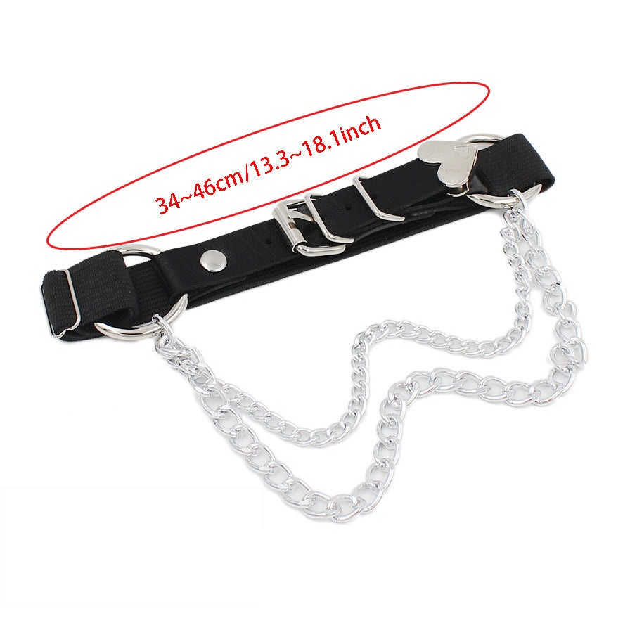 Hot Selling Punk Gothic Pu Leather Asymmetrical Heart